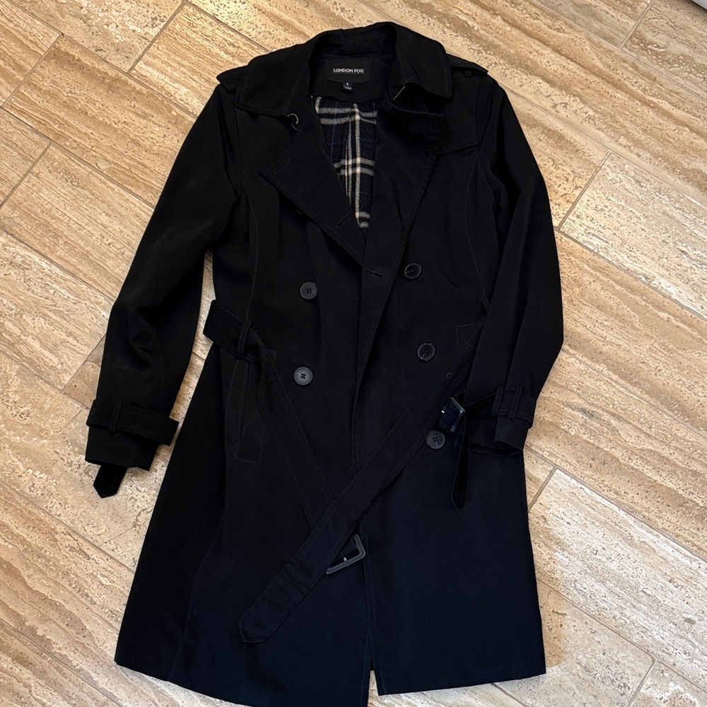 London Fog Black Trench Coat